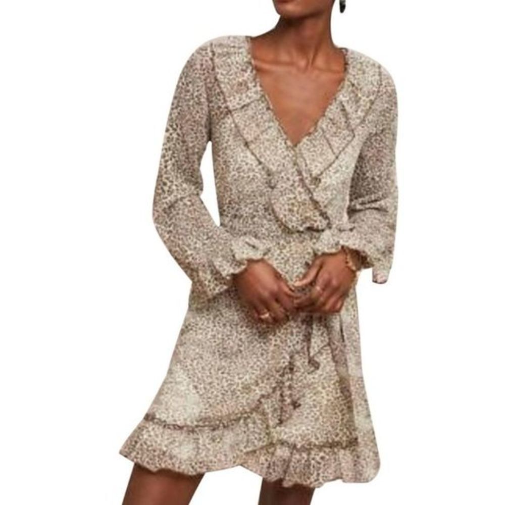 ANTHRO Ranna Gill Leopard Wrap Dress NWT
